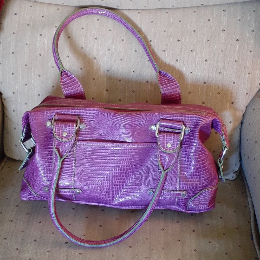 EUC Valerie Stevens Faux Crocodile Purse